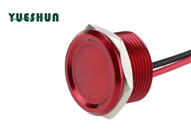 Κόκκινος piezo διακόπτης κουμπιών ώθησης που προσαρμόζεται διαθέσιμος για επιτροπή τρυπών 25mm την τοποθετώντας