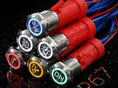 θαλάσσιος διακόπτης κουμπιών ώθησης 19mm 20A 12v 24v 316L υλικό 1NO