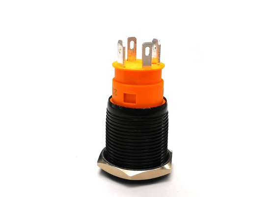 Μαύρος διακόπτης 19mm 10amp βανδάλων αλουμίνας αντι με το κόκκινο οδηγημένο φως